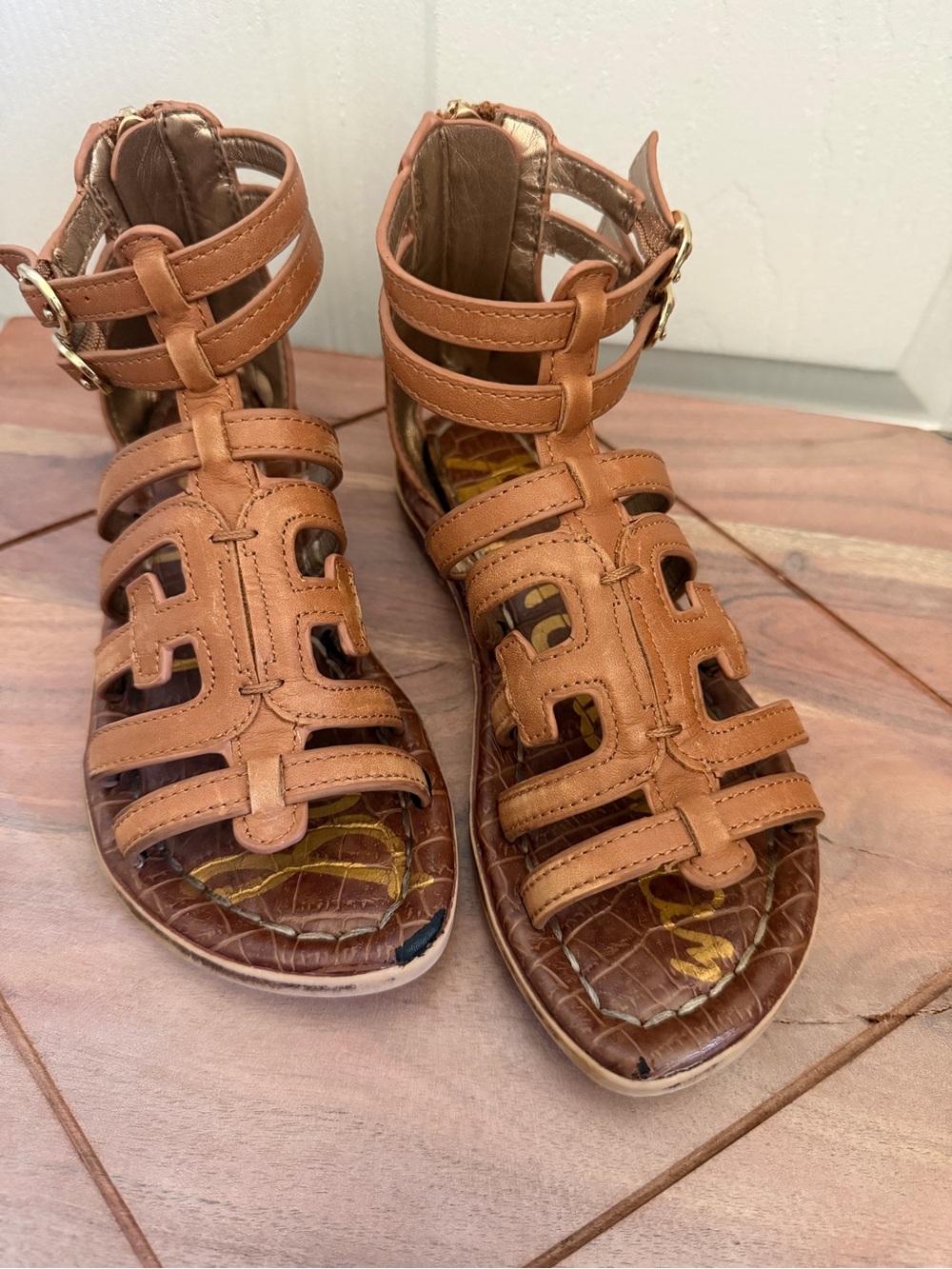 Girls Sam Edelman Tan Strappy Sandals for Kids